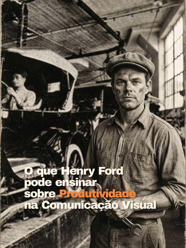 linha de montagem Ford - produtividade em empresa de comunicação visual