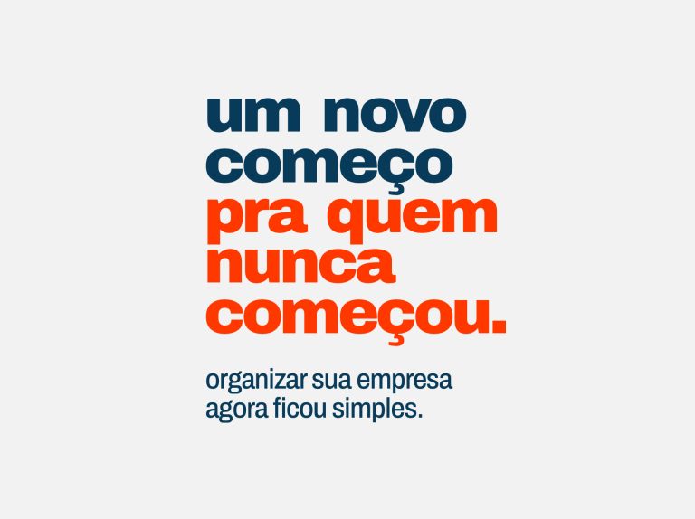 Banner ilustrativo em tipografia preta e laranja anunciando o artigo sobre o primeiro passo para organizar a empresa