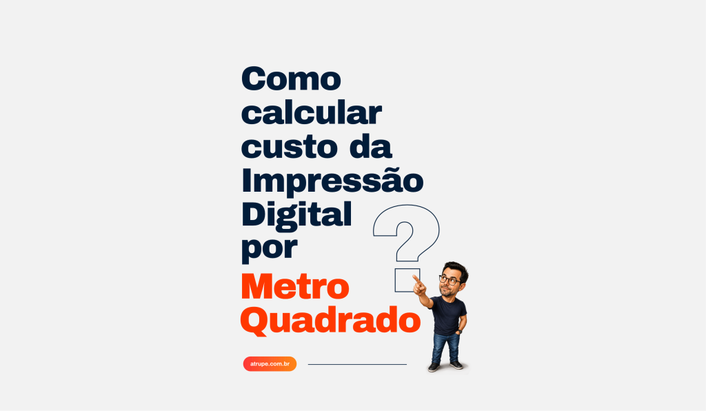 Arte com o símbolo de metro quadrado ilustrando o custo da impressão digital